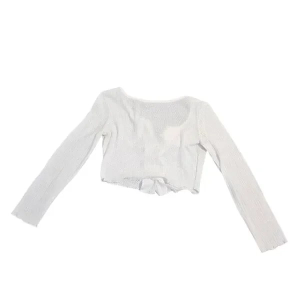 [Set of 3] SHEIN Coquette Set Blue Tie Front Cardigan Floral Lace Crop Top Sz M - Picture 7 of 8